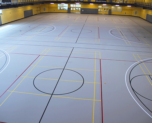 College Rec Center Pulastic Floor