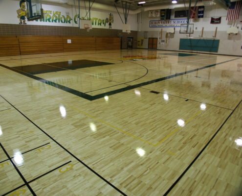 Parquet Flooring in Middle School Gym